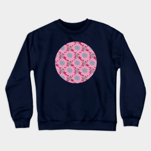 Mothers Day Pink Daisy Gerbera Floral Pattern Circle Crewneck Sweatshirt